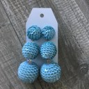 Blue Sequin Ball Earrings