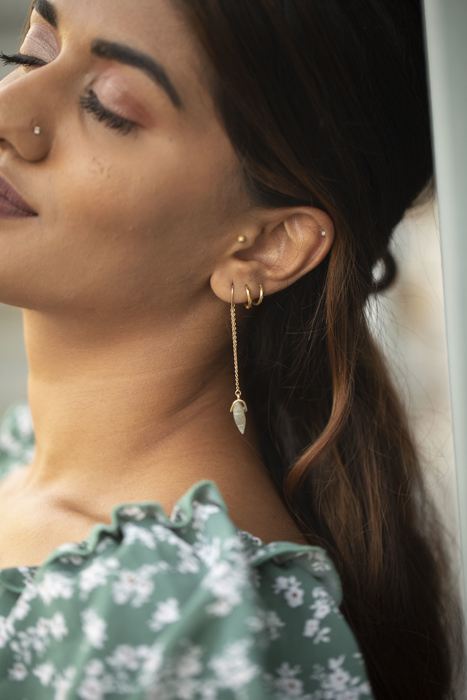 Long Chain Arrowhead Earrings