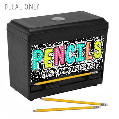 Personalized Teacher Pencil Dispenser LABEL