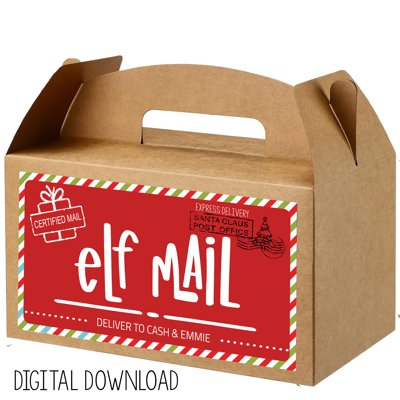 Persoanlzied Elf Mail Digital Shipping Label