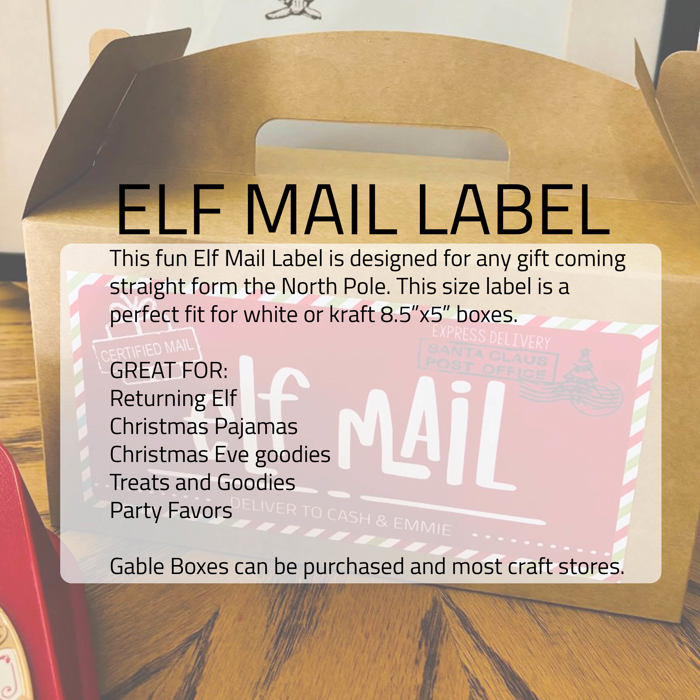 Persoanlzied Elf Mail Digital Shipping Label