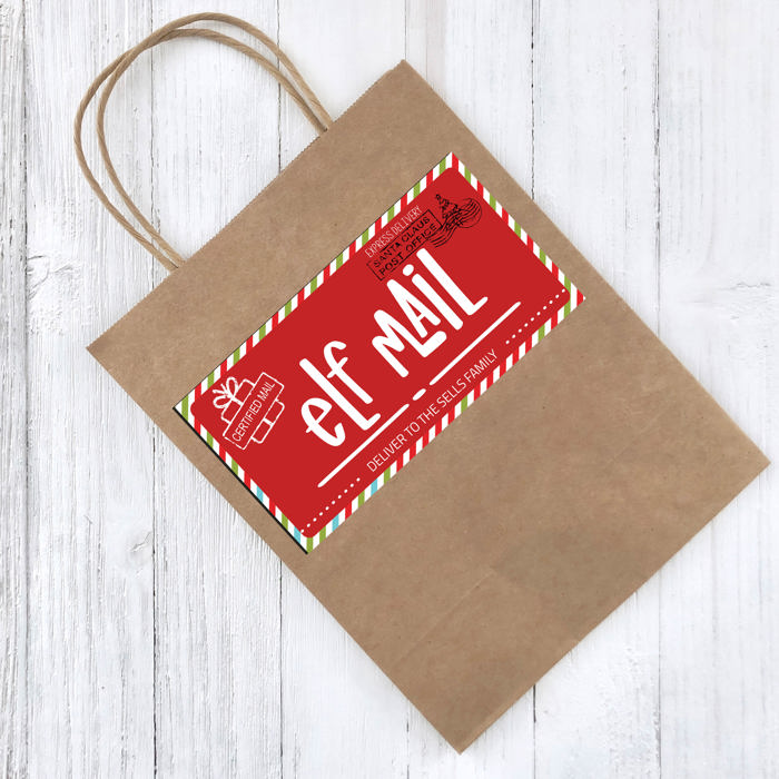 Persoanlzied Elf Mail Digital Shipping Label