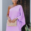 Small Lavender ONE SHOULDER STATEMENT DRESS