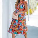 Small Red Capri Sunset Midi Dress