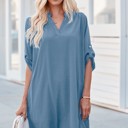 XL Steel Blue Shirt dress w/ Pockets (Buy 1, Get 1 Free)