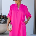XL Fuchsia Shirt dress w/ Pockets (Buy 1, Get 1 Free)