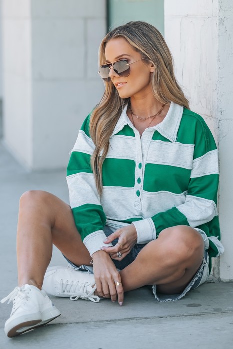 COLOR BLOCK PATTERN SWEATSHIRT