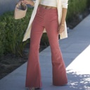  Corduroy  Elastic Waist Flare Pants