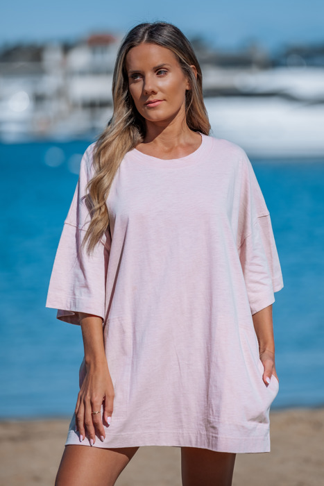 SHORT SLEEVE TUNIC DRESS W/ POCKETS