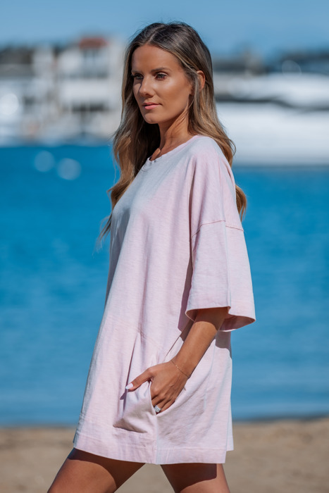 SHORT SLEEVE TUNIC DRESS W/ POCKETS