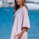 Medium DUSTY PINK SHORT SLEEVE TUNIC DRESS W/ POCKETS