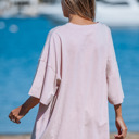 Large DUSTY PINK SHORT SLEEVE TUNIC DRESS W/ POCKETS