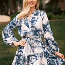 Small NAVY Print Billowy Fit Mini Flowy Skirt