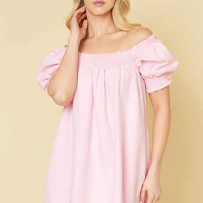 Puff Sleeves Mini Dress with Pockets