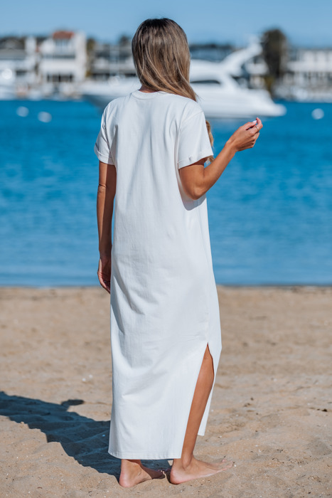 RELAXED MAXI TEE W/ SIDE SLITS