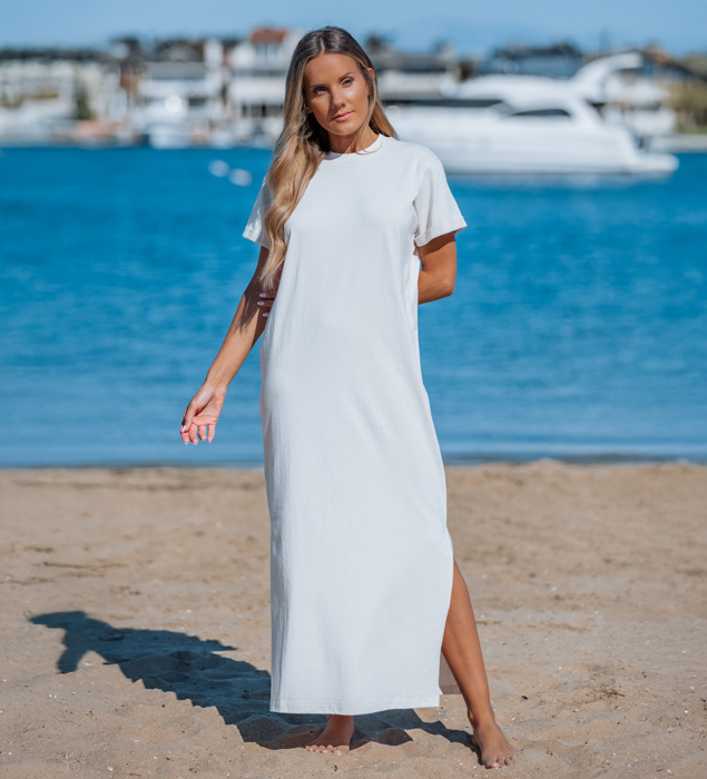 RELAXED MAXI TEE W/ SIDE SLITS