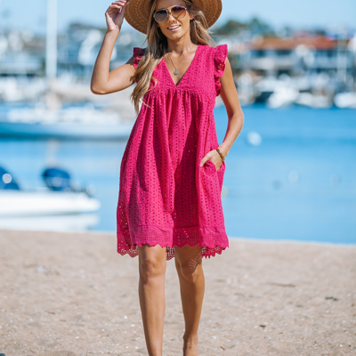 Eyelet Pocketed Dress