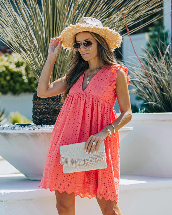 Eyelet Pocketed Dress