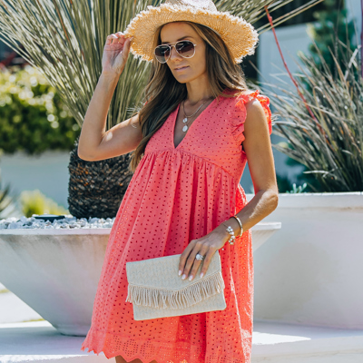 Eyelet Pocketed Dress