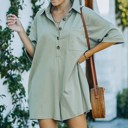 Small Olive COLLARED TOP ROMPER