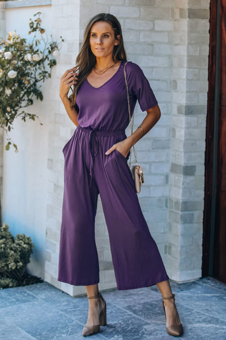 Short Sleeve Jersey Jumpsuit