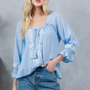  Embroidered Blouse Top