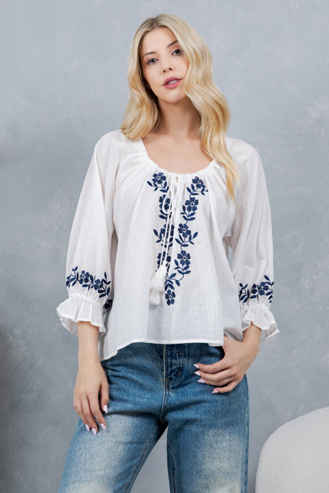 Embroidered Blouse Top
