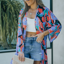 M-L K102Floral SHADY OPEN KIMONO