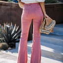 Small Washed Marsala WASHED HIGH RISE FLARE JEANS