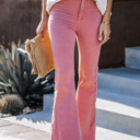 Medium Washed Marsala WASHED HIGH RISE FLARE JEANS