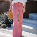 XL Washed Marsala WASHED HIGH RISE FLARE JEANS