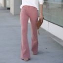  Washed Elastic Waist Flare Pants