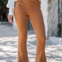 Small Caramel Cafe Washed Elastic Waist Flare Pants