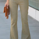 Small Olive Washed Elastic Waist Flare Pants