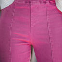 Medium Rose Violet Washed Elastic Waist Flare Pants