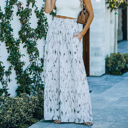  SMOCKED WAISTBAND WIDE LEG PANTS