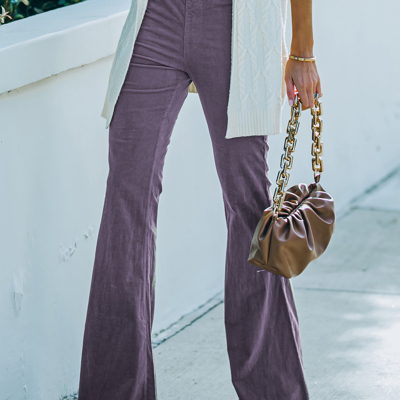 Corduroy  Elastic Waist Flare Pants