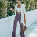  Corduroy  Elastic Waist Flare Pants