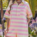 Small PInk COLLARED TOP ROMPER