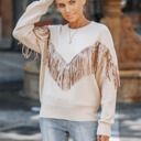  FRINGE DETAIL SWEATER TOP