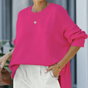 S-M Fuchsia DROPPED SHOULDER SWEATER