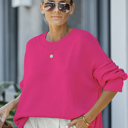 M-L Fuchsia DROPPED SHOULDER SWEATER