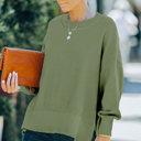 S-M Olive DROPPED SHOULDER SWEATER
