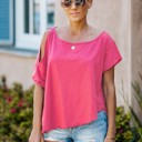 Small FUCHSIA LIGHTWEIGHT RELAXED FIT TEE