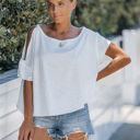 Small IVORY LIGHTWEIGHT RELAXED FIT TEE