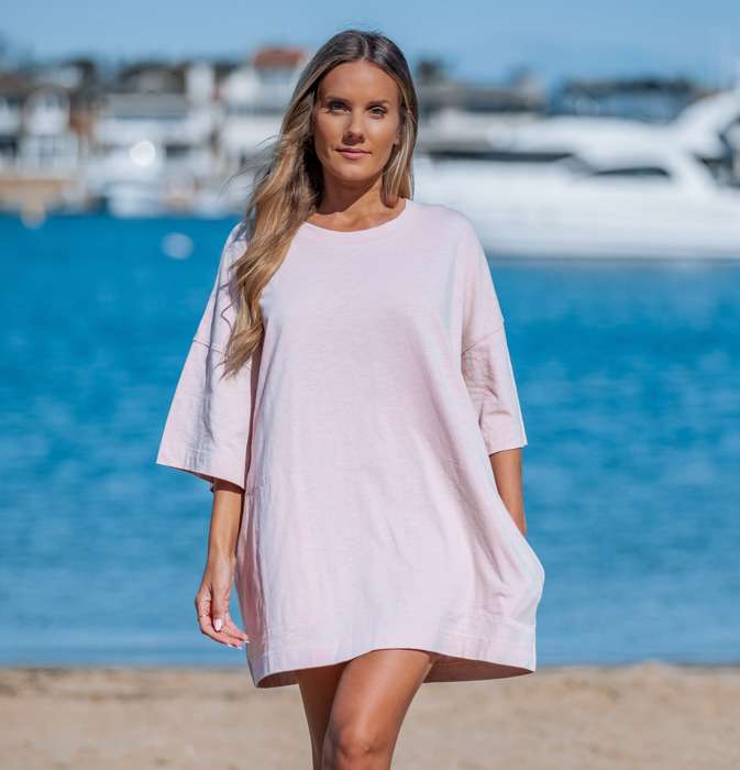 SHORT SLEEVE TUNIC DRESS W/ POCKETS