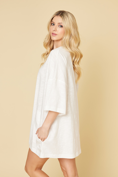 SHORT SLEEVE TUNIC DRESS W/ POCKETS