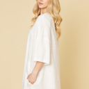 Medium OFF WHITE SHORT SLEEVE TUNIC DRESS W/ POCKETS