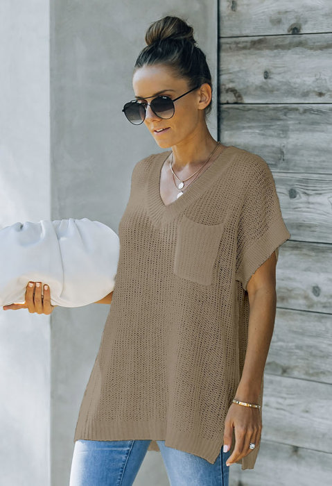 SIDE SLIT KNIT TOP
