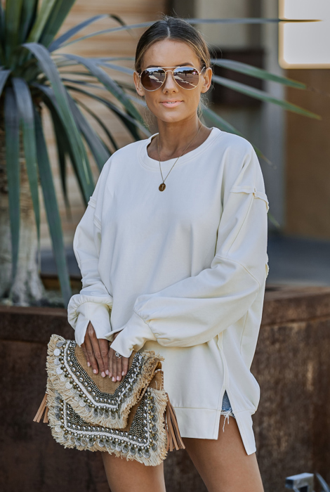 OVERSIZED SWEATSHIRT WITH SIDE SLITS
